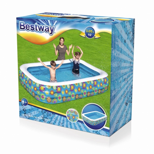 Детский надувной бассейн Bestway "Happy Flora" 3.05 x 1.83 x 0.56 м, артикул 54121