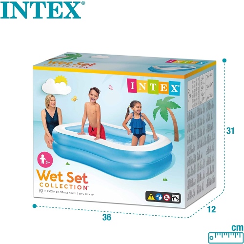 Надувной семейный бассейн INTEX Swim Center 203 x 152 x 48  см, артикул 57180