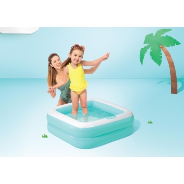  Надувной детский бассейн INTEX Play Box - голубой 86 х 86 х 25 см, артикул 57100