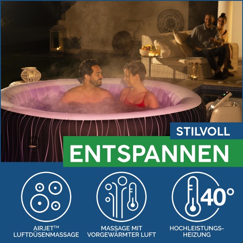 Надувная джакузи Bestway LAY-Z-SPA® LED-Whirlpool Hollywood AirJet™ Ø 196 x 66 cm, артикул 60059