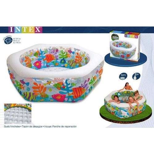 Детский бассейн INTEX "Рыбки" 191 x 178 x 61 см, артикул 56493