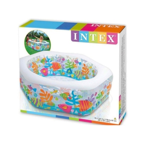 Детский бассейн INTEX "Рыбки" 191 x 178 x 61 см, артикул 56493