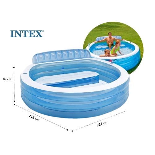 Детский бассейн INTEX "Семейный отдых" 224 x 216 x 76 см, артикул 57190