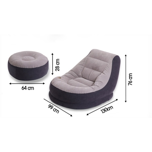 Надувное кресло 99 x 130 x 76 см INTEX с пуфиком 64 x 28 см, артикул 68564