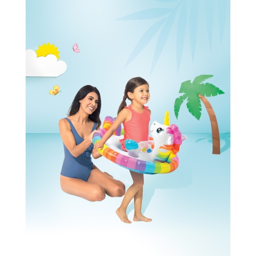 Надувной круг INTEX See-Me-Sit Rider Единорог 81 x 58 см, артикул 59570-R
