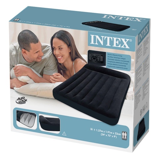 Матрас INTEX надувной 137 x 191 x 23 см, встроенный насос 220V, артикул 66780