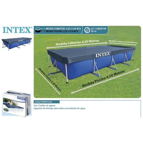 Тент INTEX для каркасных бассейнов 4.5 x 2.2 м, артикул 28039
