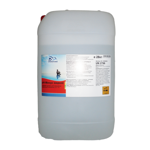 Уменьшитель уровня pH жидкий Chemoform Ph-минус 28 кг, артикул 808028