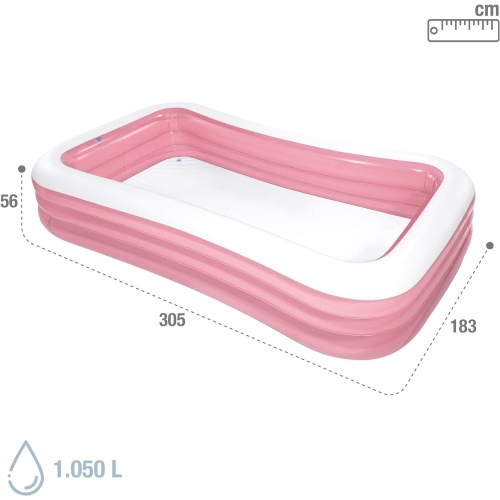 Надувной бассейн INTEX Pink Swim Center 305 x 183 x 56 см, артикул 58487