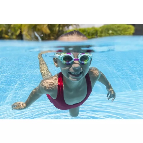 Очки для плавания Bestway Summer Swirl розовые для детей от 3 лет, артикул 21099