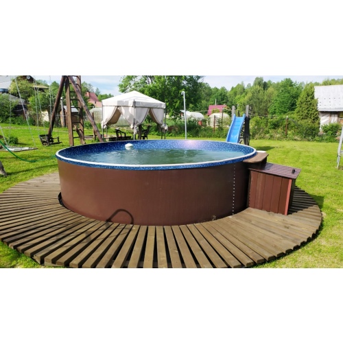 Бассейн Лагуна 3.5 х 1.25 м (врезной скиммер + форсунка) арт. 35011 / 3 - коричневый