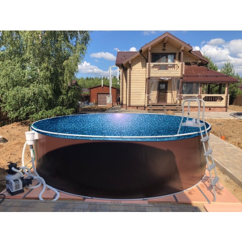 Бассейн Лагуна 3.5 х 1.25 м (врезной скиммер + форсунка) арт. 35011 / 3 - коричневый