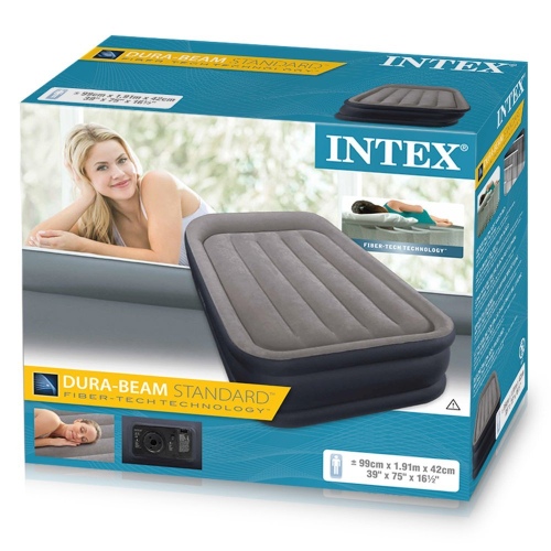 Кровать INTEX надувная 99 x 191 x 42 см, встроенный насос 220V, артикул 64132