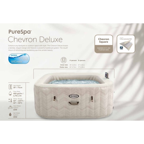 Надувная джакузи INTEX PureSpa Chevron Deluxe - 4 места, артикул 28446