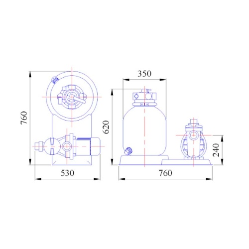 Песочный фильтр EMAUX 11000 л/ч - FSP500-4W