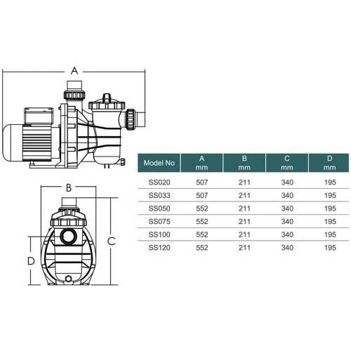 Насос-помпа Emaux Opus SS033, 7 м3/ч, артикул SS033